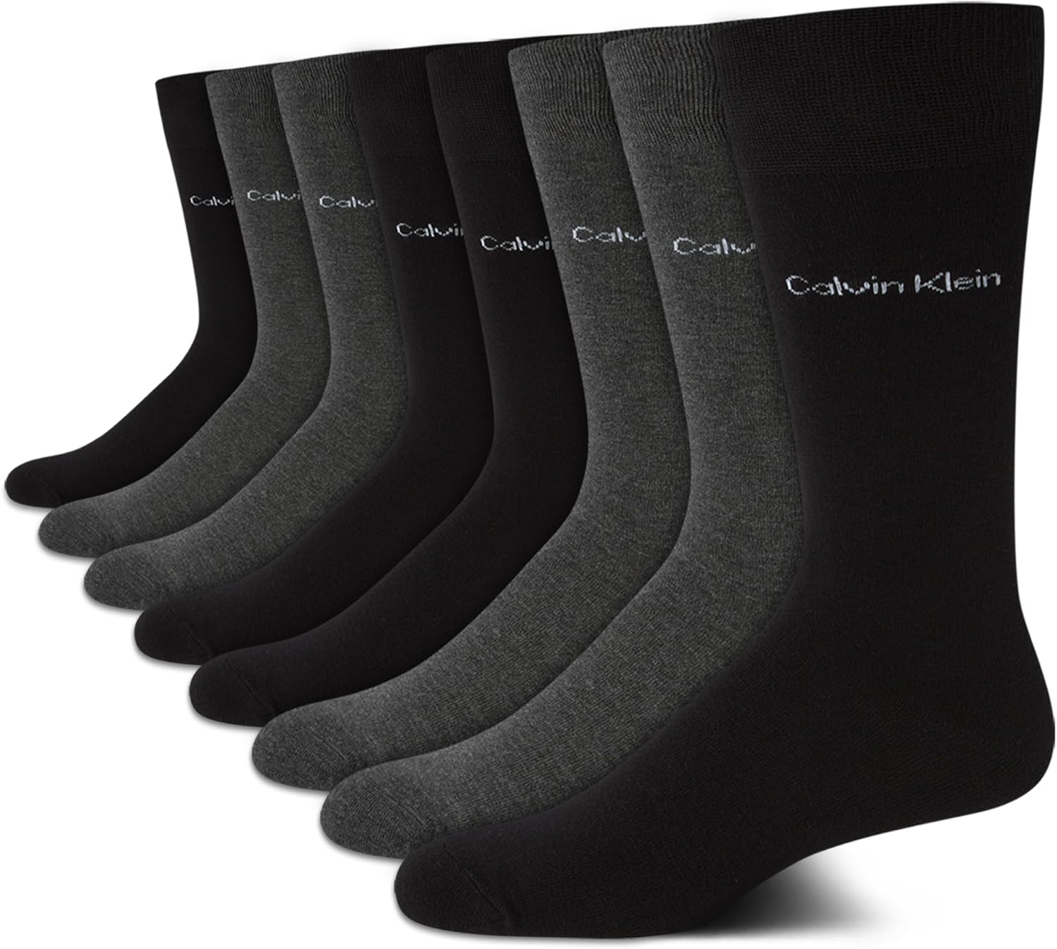 Мужские носки Calvin Klein под повседневную одежду - 8 пар мягких рабочих носков из хлопковой смеси для мужчин, для повседневного делового и официального ношения, Black/Grey Solid
Мужские носки Calvin Klein под повседневную одежду - 8 пар мягких рабочих носков из хлопковой смеси для мужчин, для повседневного делового и официального ношения, Black/Grey Solid