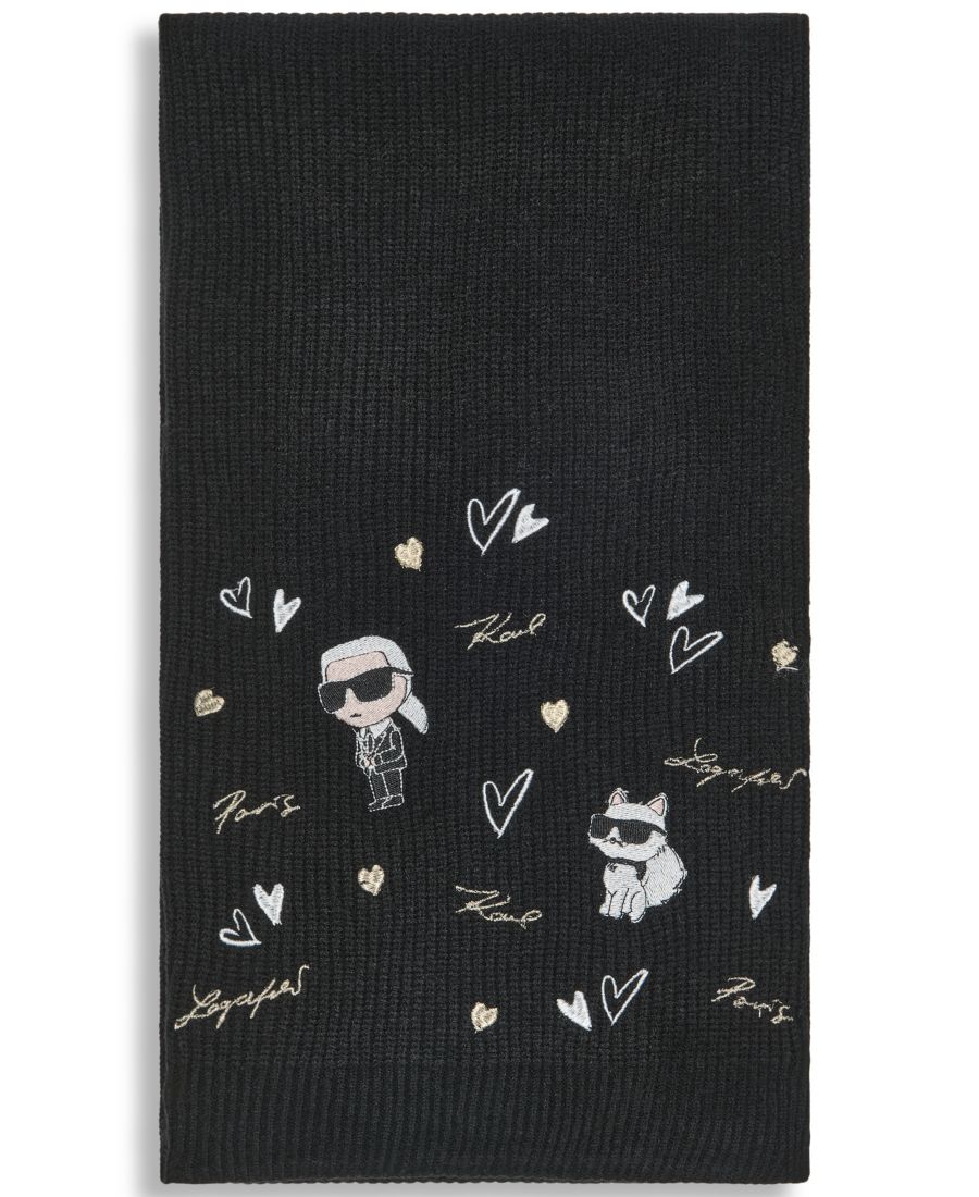 Женский вышитый шарф Karl Hearts KARL LAGERFELD PARIS, Black
Женский вышитый шарф Karl Hearts KARL LAGERFELD PARIS, Black