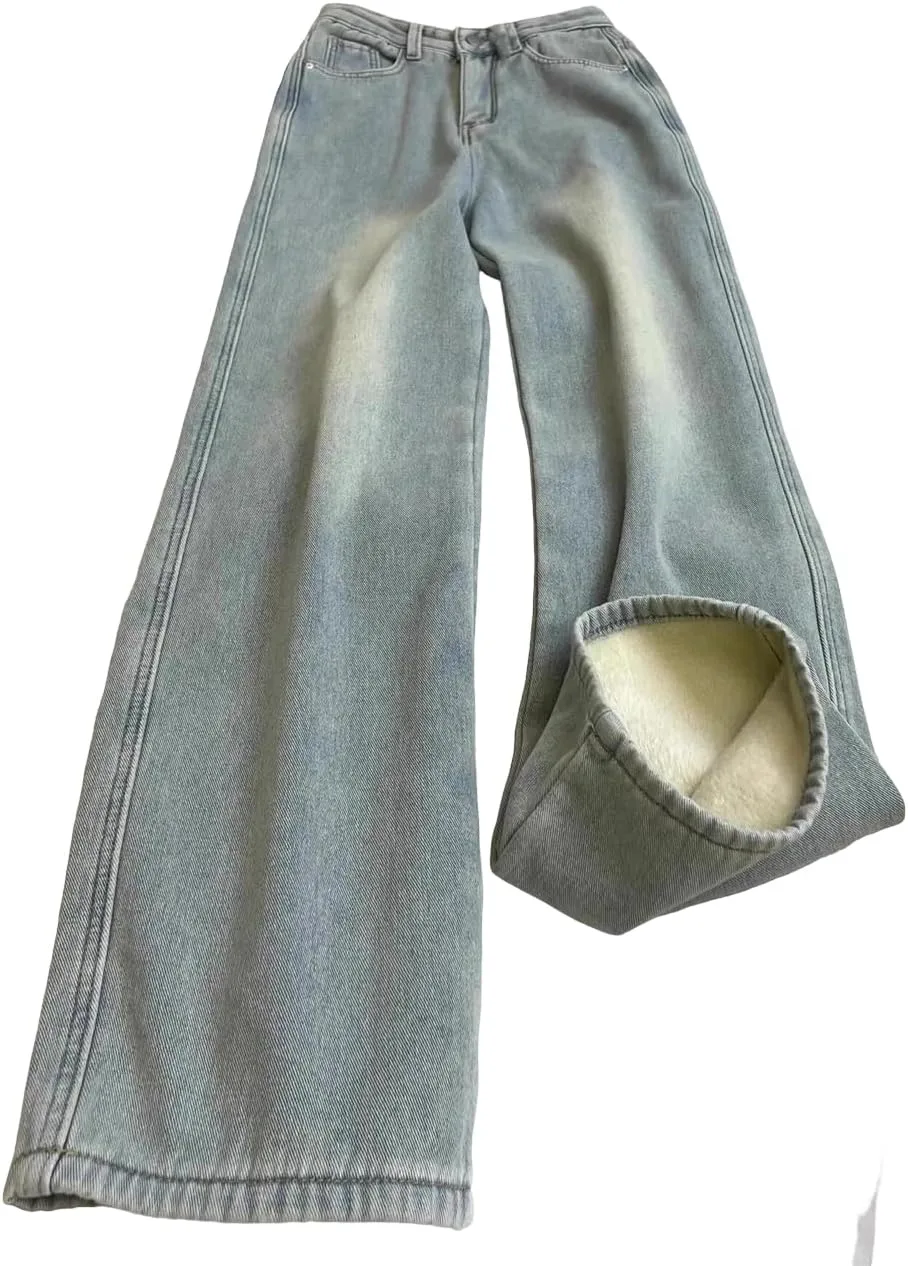 Женские джинсы American Style с широкими штанинами, утепленные флисом
Женские джинсы American Style с широкими штанинами, утепленные флисом