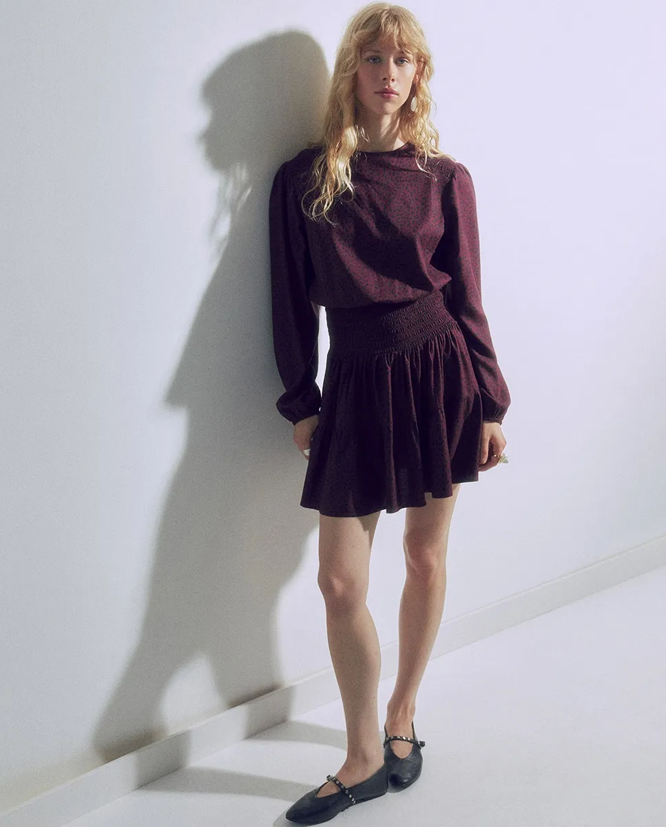 Платье с анималистическим принтом Sfera, бордовый
Платье с анималистическим принтом Sfera, бордовый