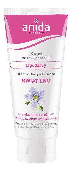 Анида, успокаивающий крем для рук и ногтей с цветком льна, 100 мл Anida
Анида, успокаивающий крем для рук и ногтей с цветком льна, 100 мл Anida