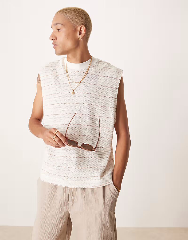 Свободная майка ASOS DESIGN в нейтральную фактурную полоску
Свободная майка ASOS DESIGN в нейтральную фактурную полоску