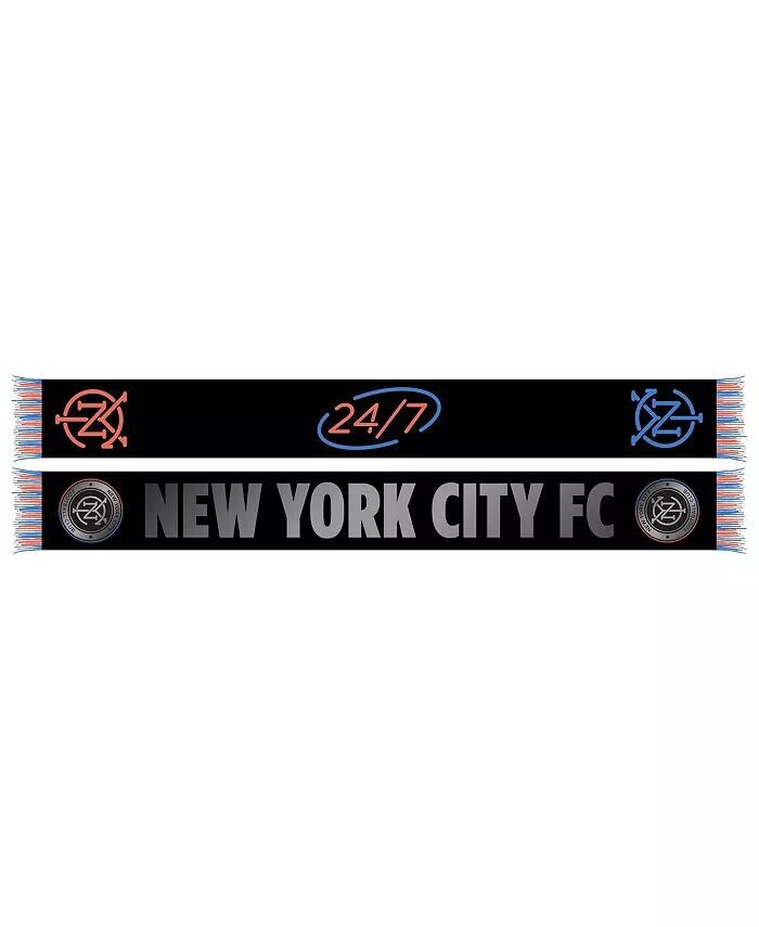 Мужской и женский черный трикотажный шарф New York City FC 2024 с крючками Ruffneck Scarves, черный 
Мужской и женский черный трикотажный шарф New York City FC 2024 с крючками Ruffneck Scarves, черный