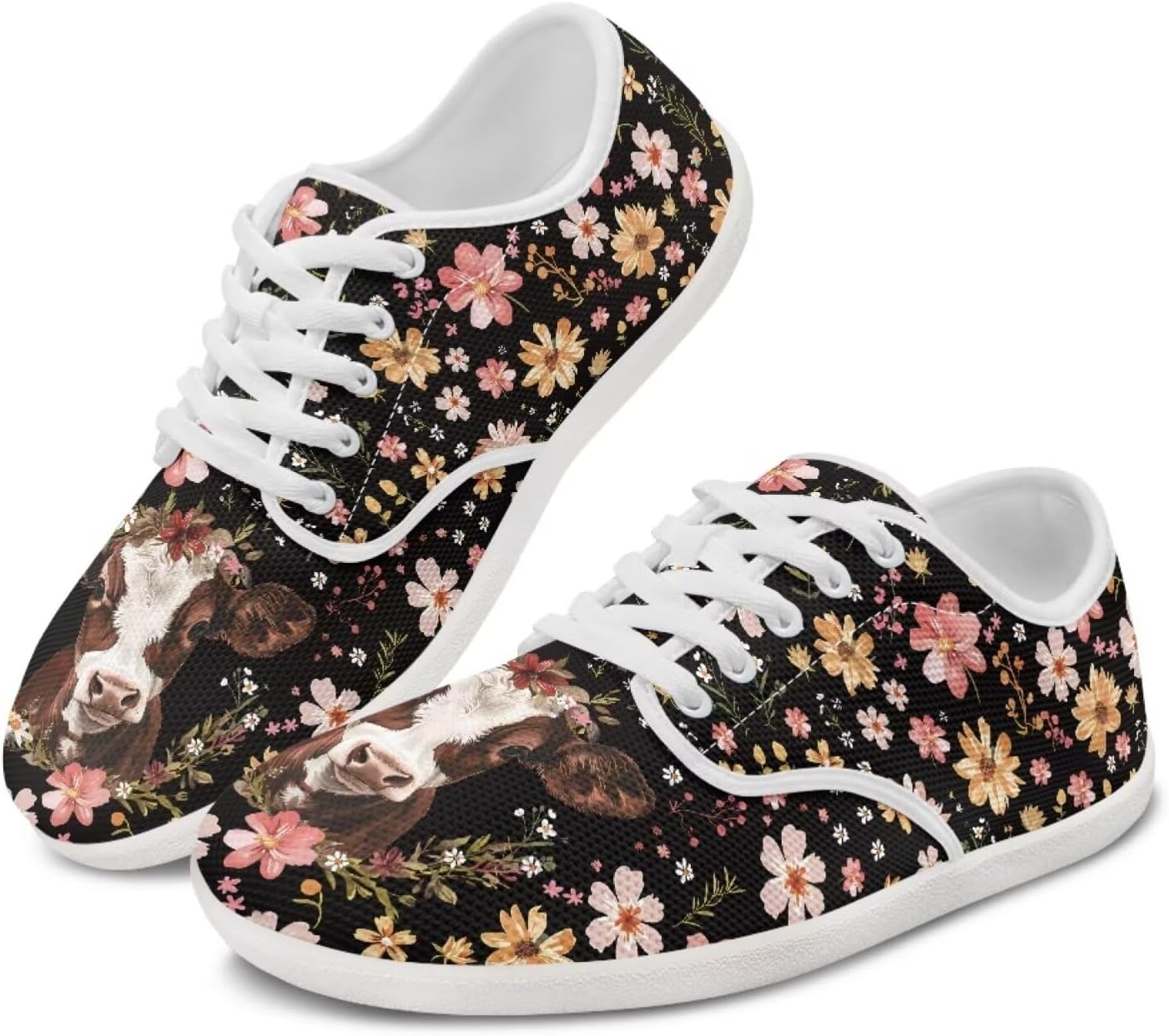 Кроссовки chaqlin с рисунком коровы для женщин и мужчин, широким круглым носком, теннисные кроссовки, противоскользящие, без перепада, на шнуровке, низкие, Floral Cow Head
Кроссовки chaqlin с рисунком коровы для женщин и мужчин, широким круглым носком, теннисные кроссовки, противоскользящие, без перепада, на шнуровке, низкие, Floral Cow Head