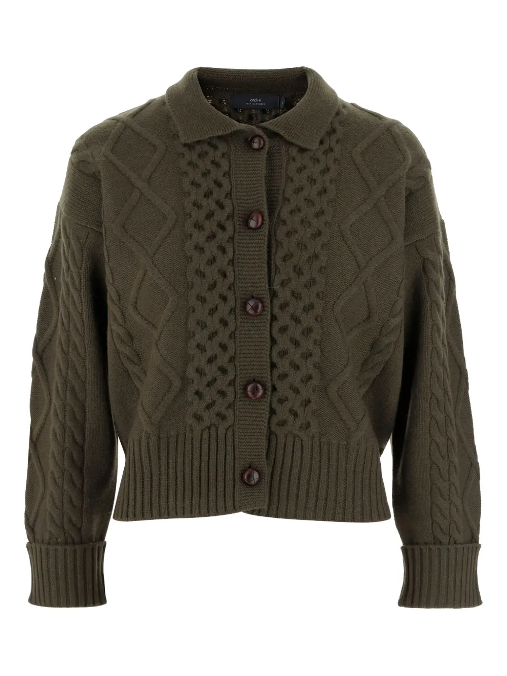 Кардиган косой вязки на пуговицах arch4, зеленый
Кардиган косой вязки на пуговицах arch4, зеленый