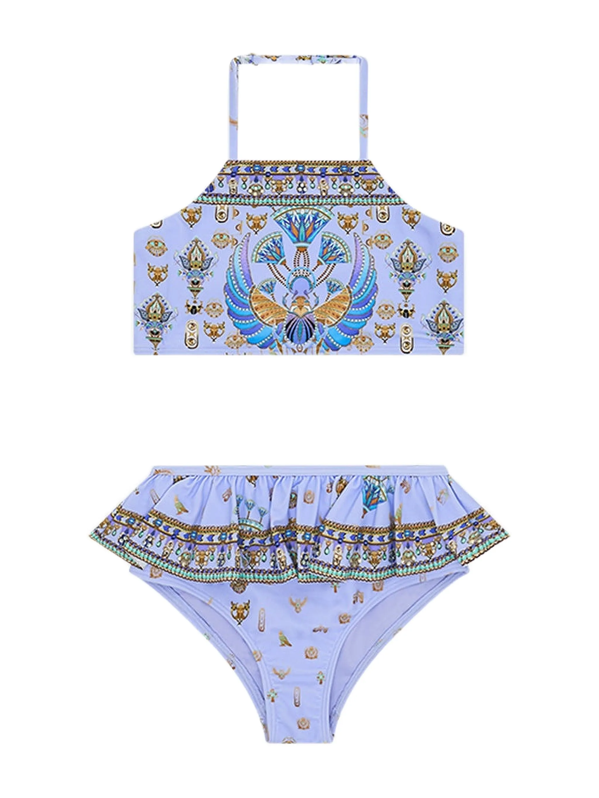 Бикини с вырезом халтер и оборками Camilla Kids, синий
Бикини с вырезом халтер и оборками Camilla Kids, синий