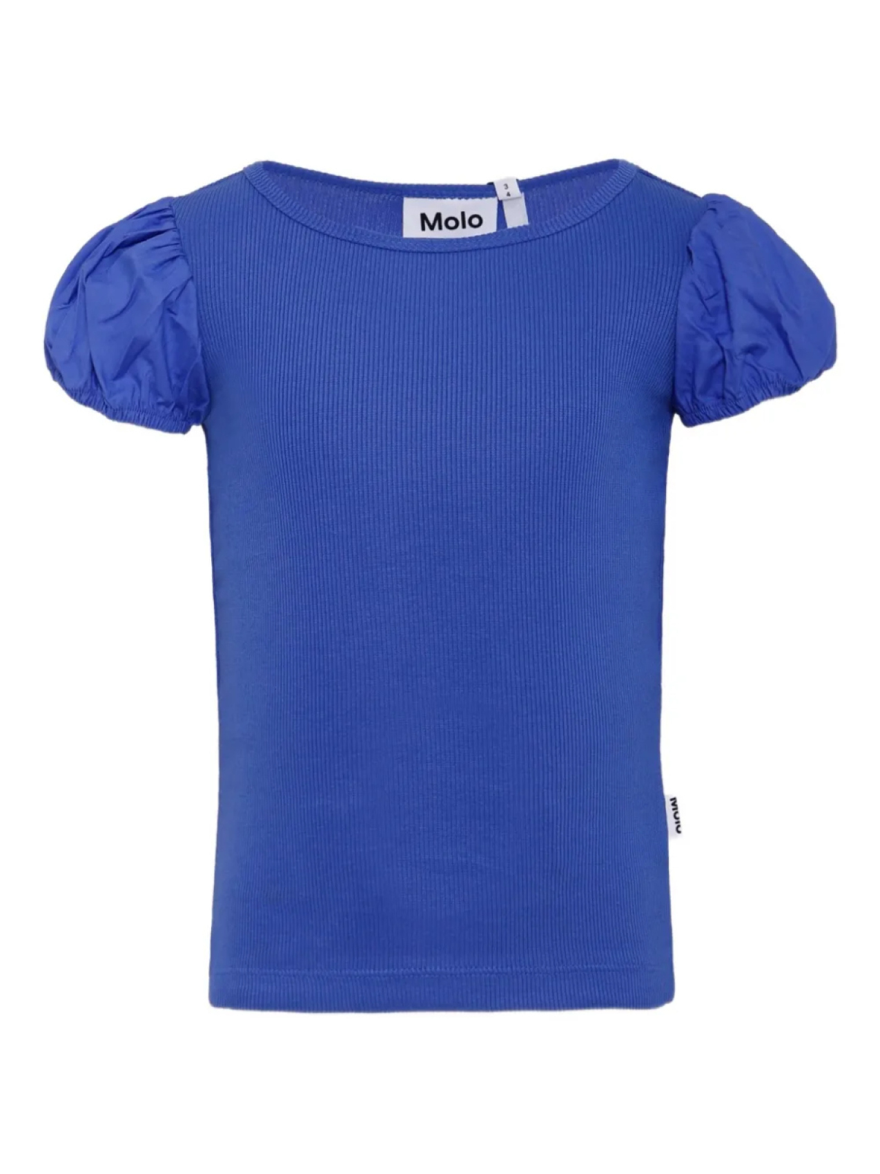 Футболка с рукавами-фонариками в рубчик Molo, синий 
Футболка с рукавами-фонариками в рубчик Molo, синий