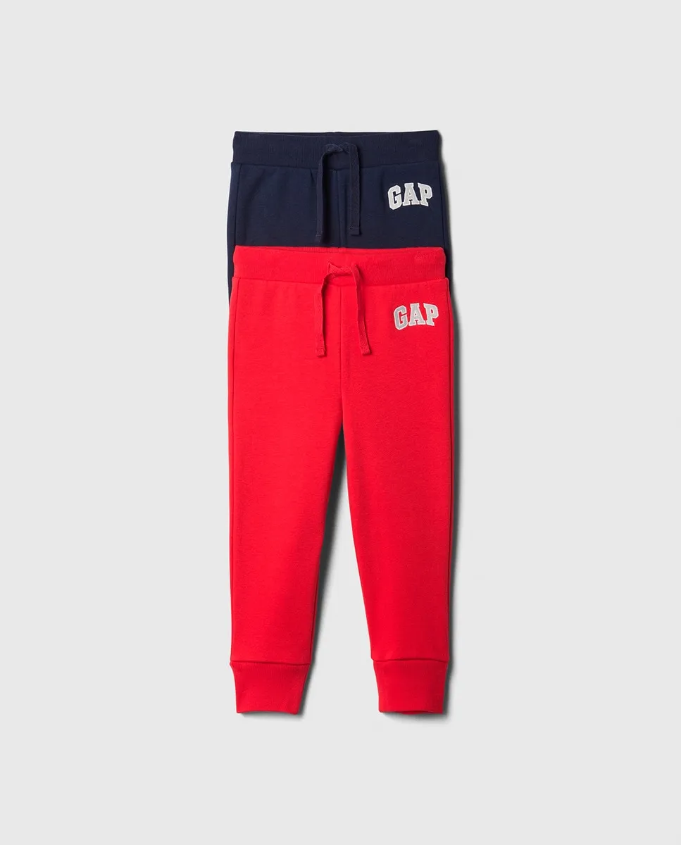 Комплект из двух брюк для мальчиков с эластичной резинкой на талии и логотипом Hip Gap, синий