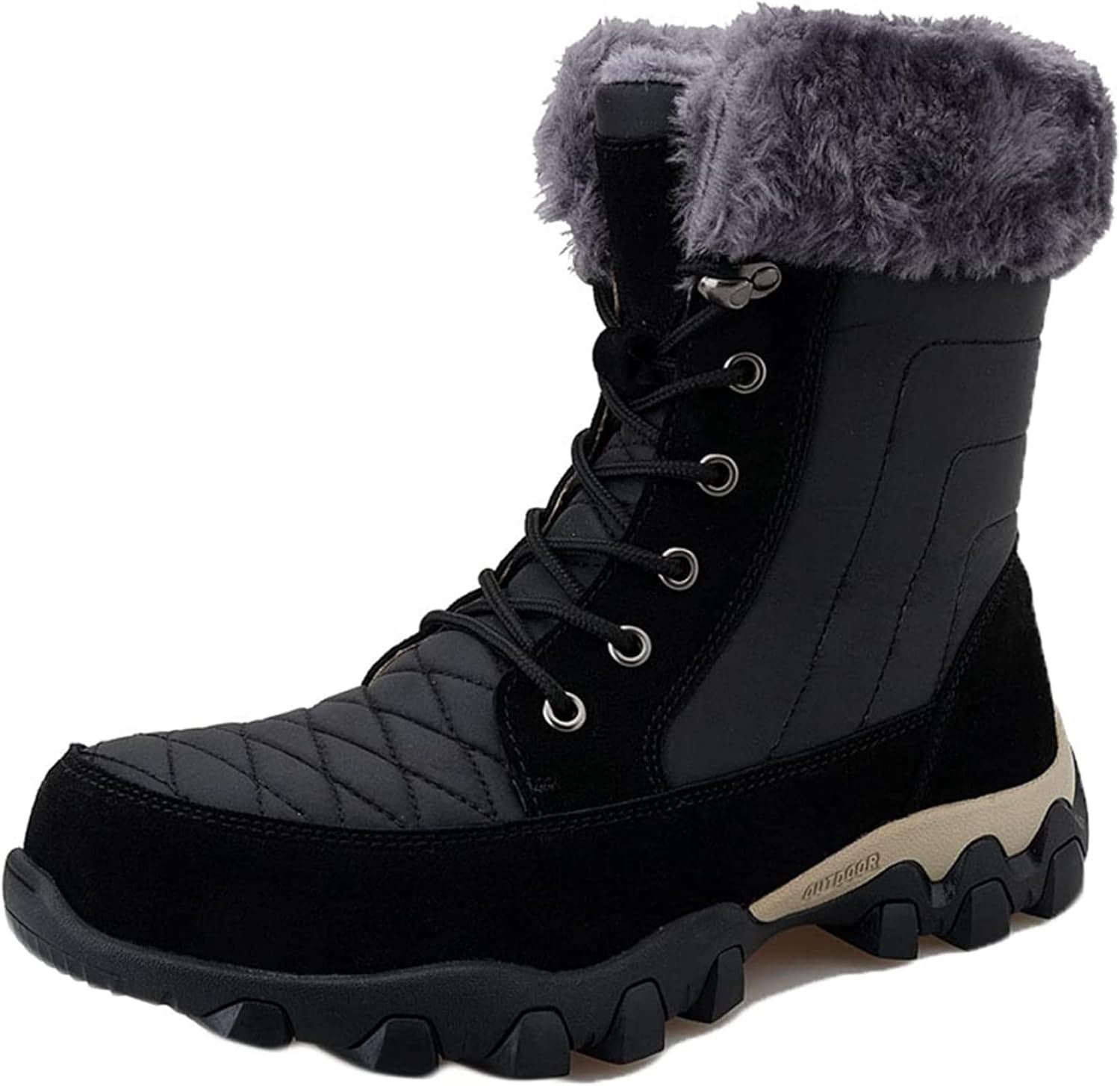 Мужские зимние ботинки Yiozoi, водонепроницаемые, высокой посадки, для ходьбы, с круглым носком, полностью меховые, на шнуровке, противоскользящие, удобные, повседневные ботинки до щиколотки, черный
Мужские зимние ботинки Yiozoi, водонепроницаемые, высокой посадки, для ходьбы, с круглым носком, полностью меховые, на шнуровке, противоскользящие, удобные, повседневные ботинки до щиколотки, черный