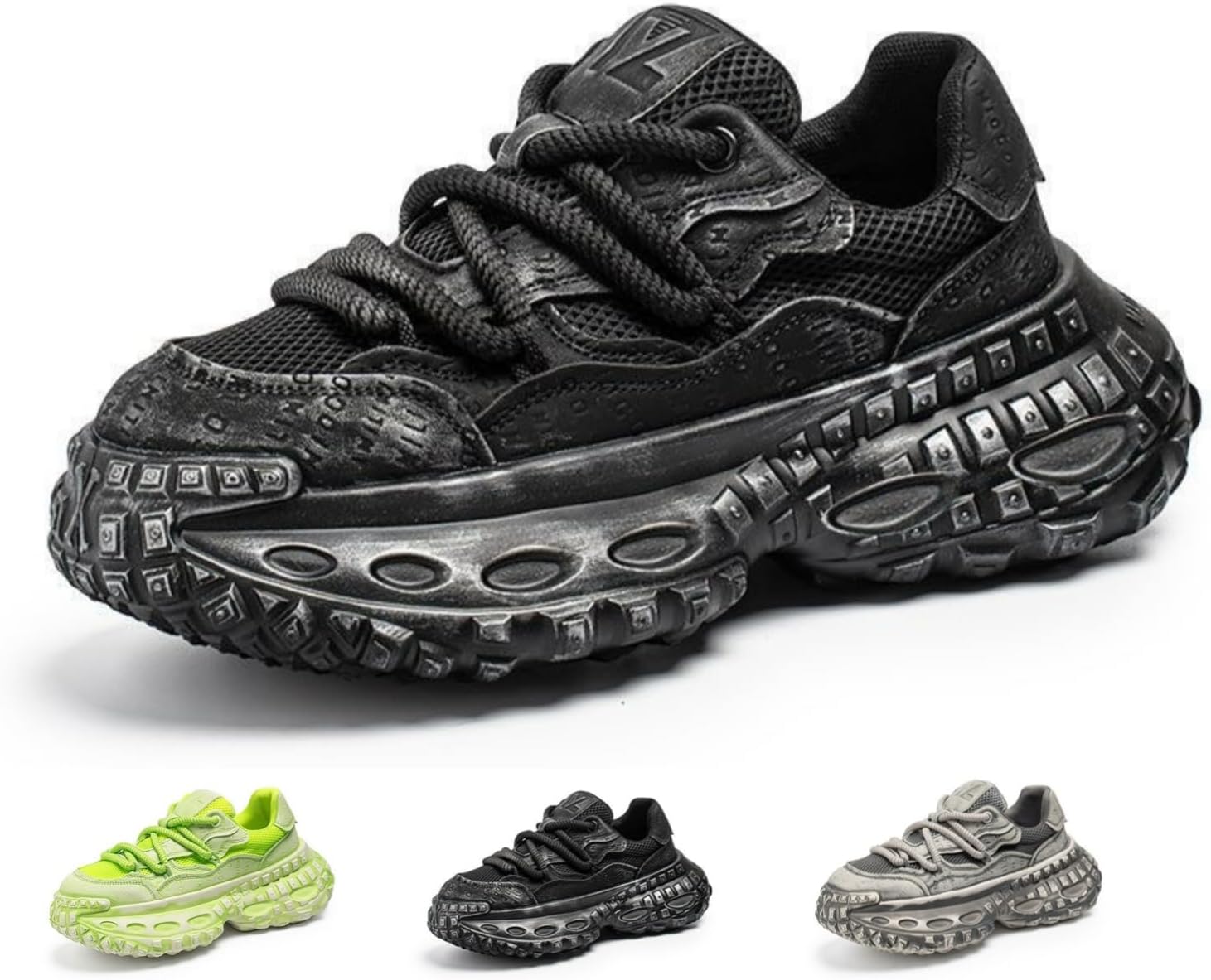 Мужские ретро-кроссовки MACEFIL с массивной подошвой, стиль Y2K, модный стиль папы, классические повседневные спортивные туфли на шнуровке, черный
Мужские ретро-кроссовки MACEFIL с массивной подошвой, стиль Y2K, модный стиль папы, классические повседневные спортивные туфли на шнуровке, черный