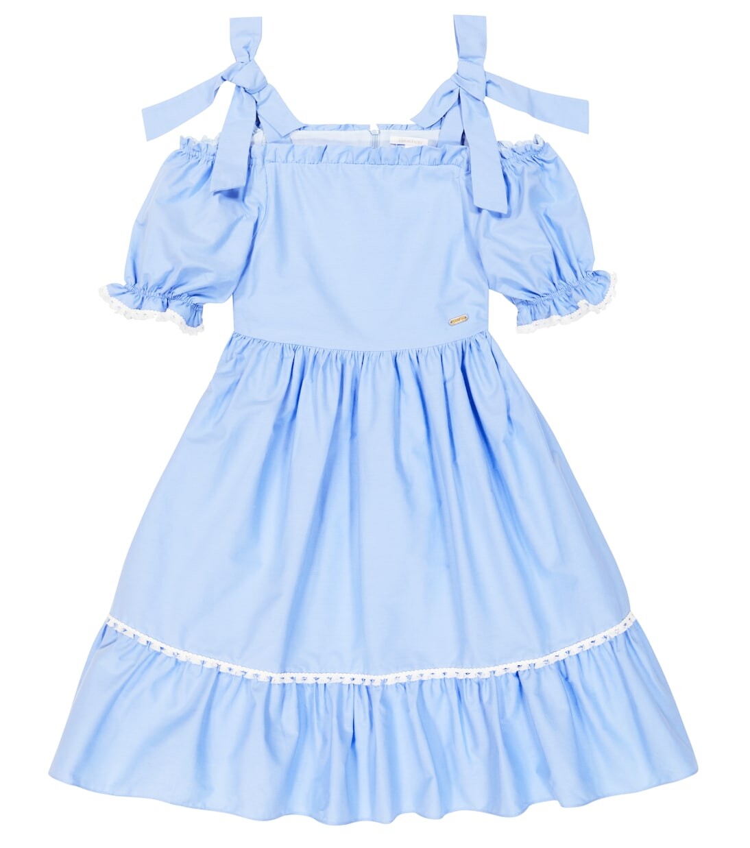 Ярусное хлопковое платье с бантом Patachou, синий
Ярусное хлопковое платье с бантом Patachou, синий