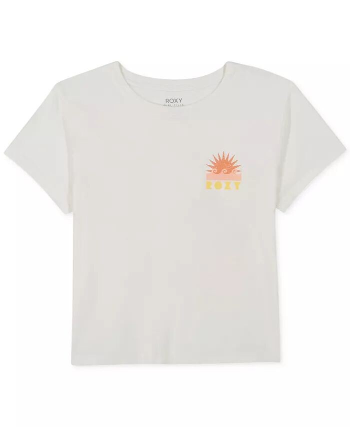 Хлопковая футболка с короткими рукавами и графическим логотипом для больших девочек с солнцезащитным кремом Roxy, белый
Хлопковая футболка с короткими рукавами и графическим логотипом для больших девочек с солнцезащитным кремом Roxy, белый