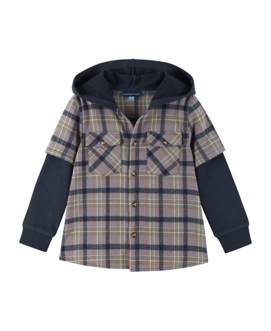 Детская/подростковая толстовка для мальчиков, коричневая в клетку/темно-синяя, двойная Andy & Evan, Brown plaid
Детская/подростковая толстовка для мальчиков, коричневая в клетку/темно-синяя, двойная Andy & Evan, Brown plaid