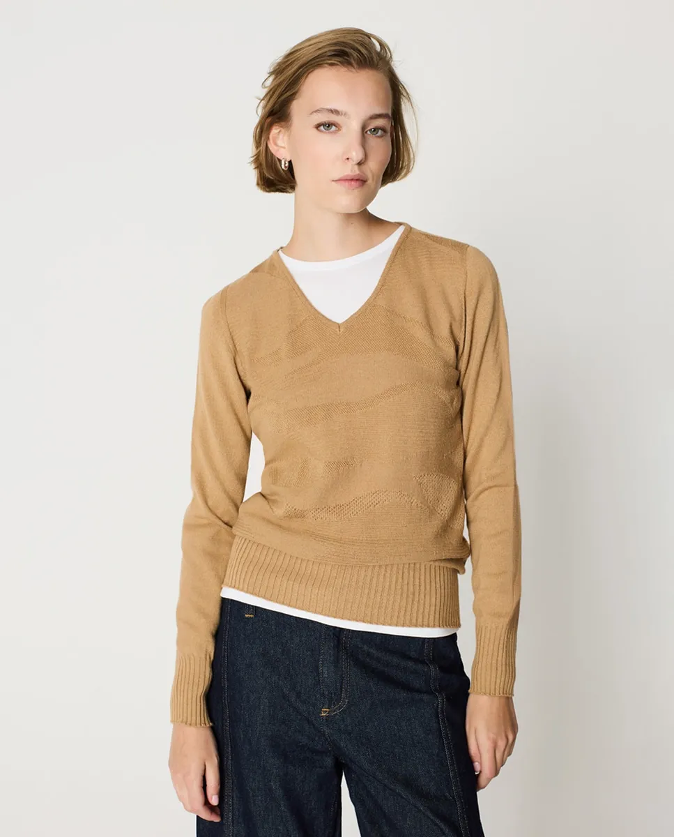 Женский джемпер с органической текстурой спереди Escorpion, песочный
Женский джемпер с органической текстурой спереди Escorpion, песочный