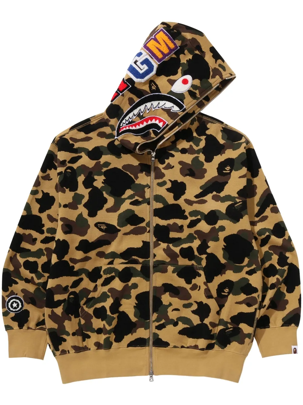 Худи с леопардовым принтом A BATHING APE, желтый 
Худи с леопардовым принтом A BATHING APE, желтый