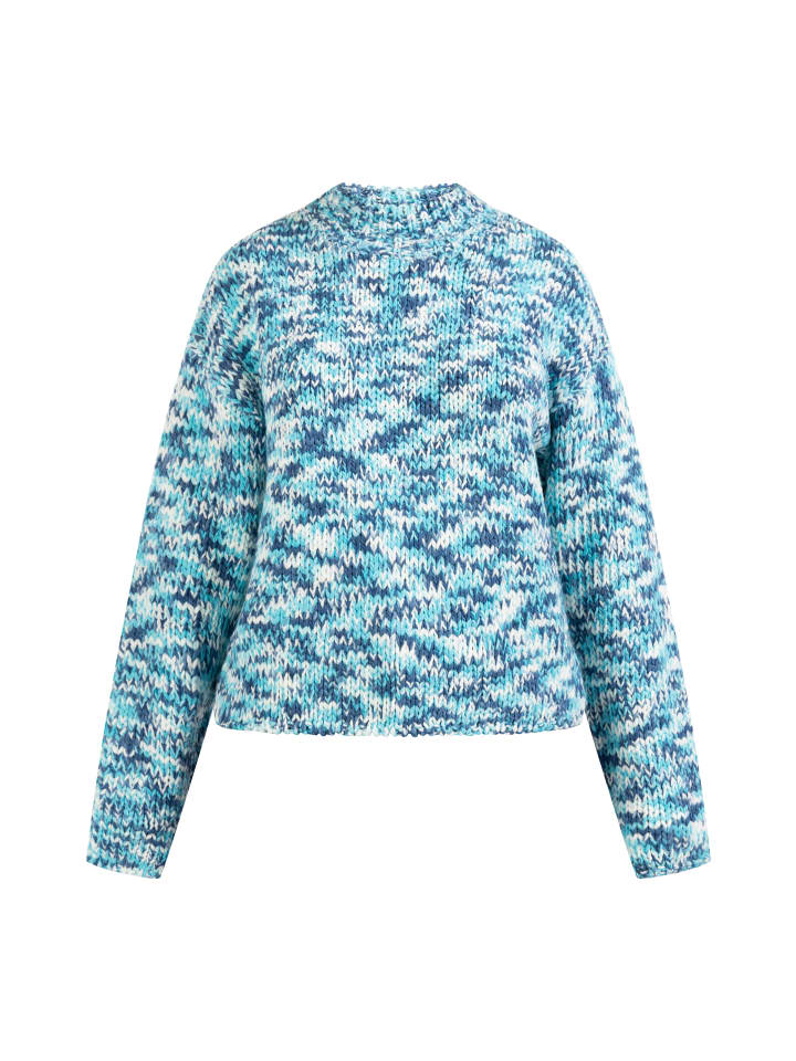 Женский вязаный свитер синего цвета с разноцветными вставками myMo
Женский вязаный свитер синего цвета с разноцветными вставками myMo