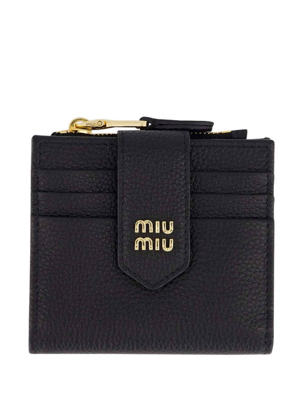 Кожаный кошелек с логотипом Miu Miu, черный
Кожаный кошелек с логотипом Miu Miu, черный