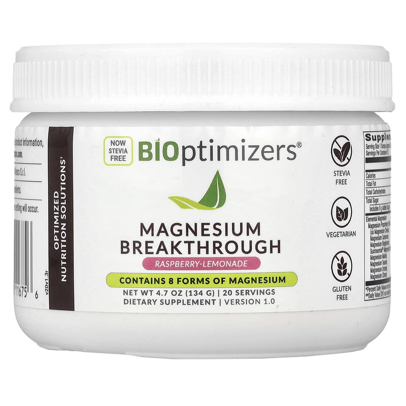 BIOptimizers, Magnesium Breakthrough, малиновый лимонад, 134 г (4,7 унции)
BIOptimizers, Magnesium Breakthrough, малиновый лимонад, 134 г (4,7 унции)