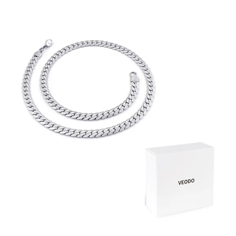VEODO Титановое стальное колье унисекс серебристого цвета
VEODO Титановое стальное колье унисекс серебристого цвета