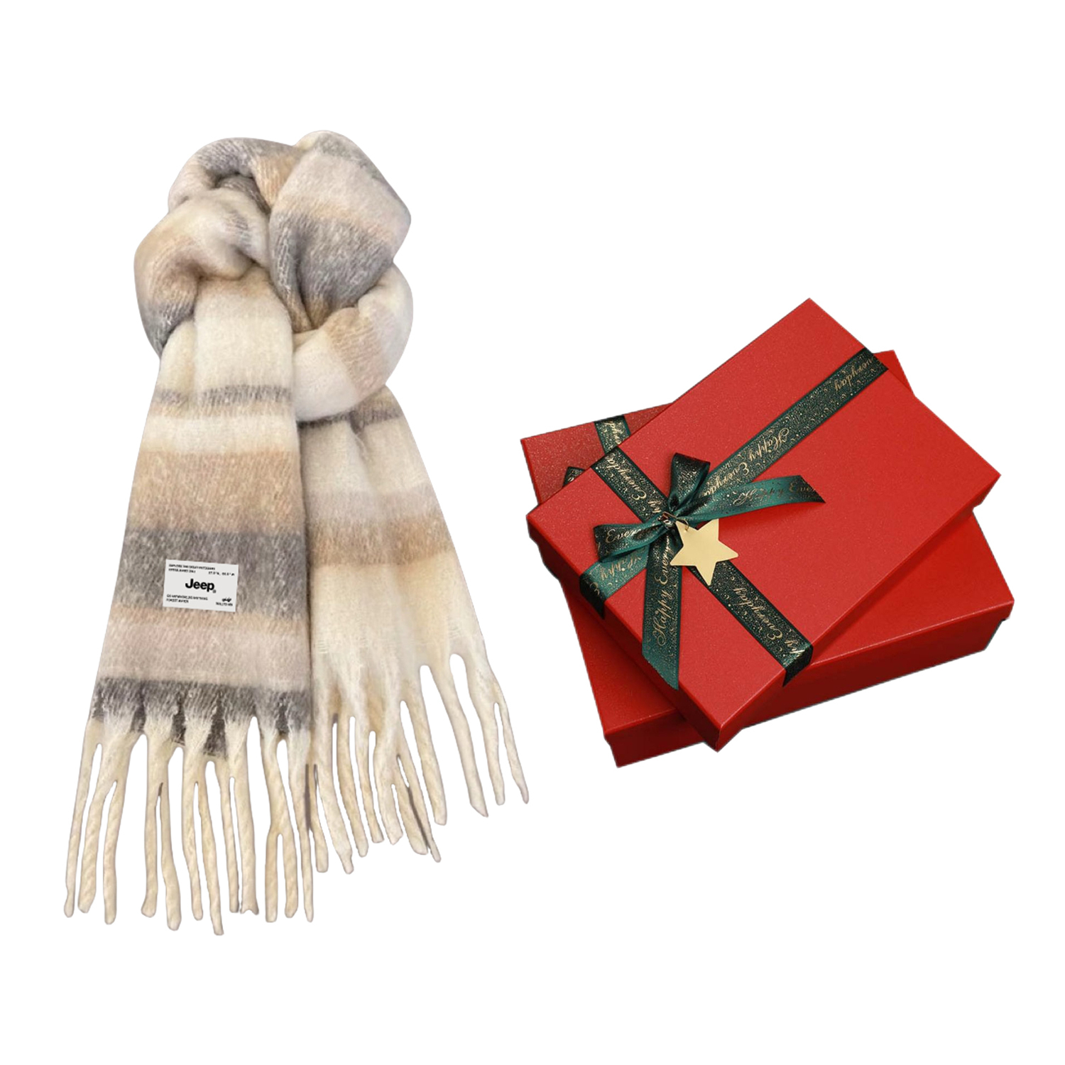 Jeep Вязаный шарф унисекс, Light Khaki Red Box Set
Jeep Вязаный шарф унисекс, Light Khaki Red Box Set
