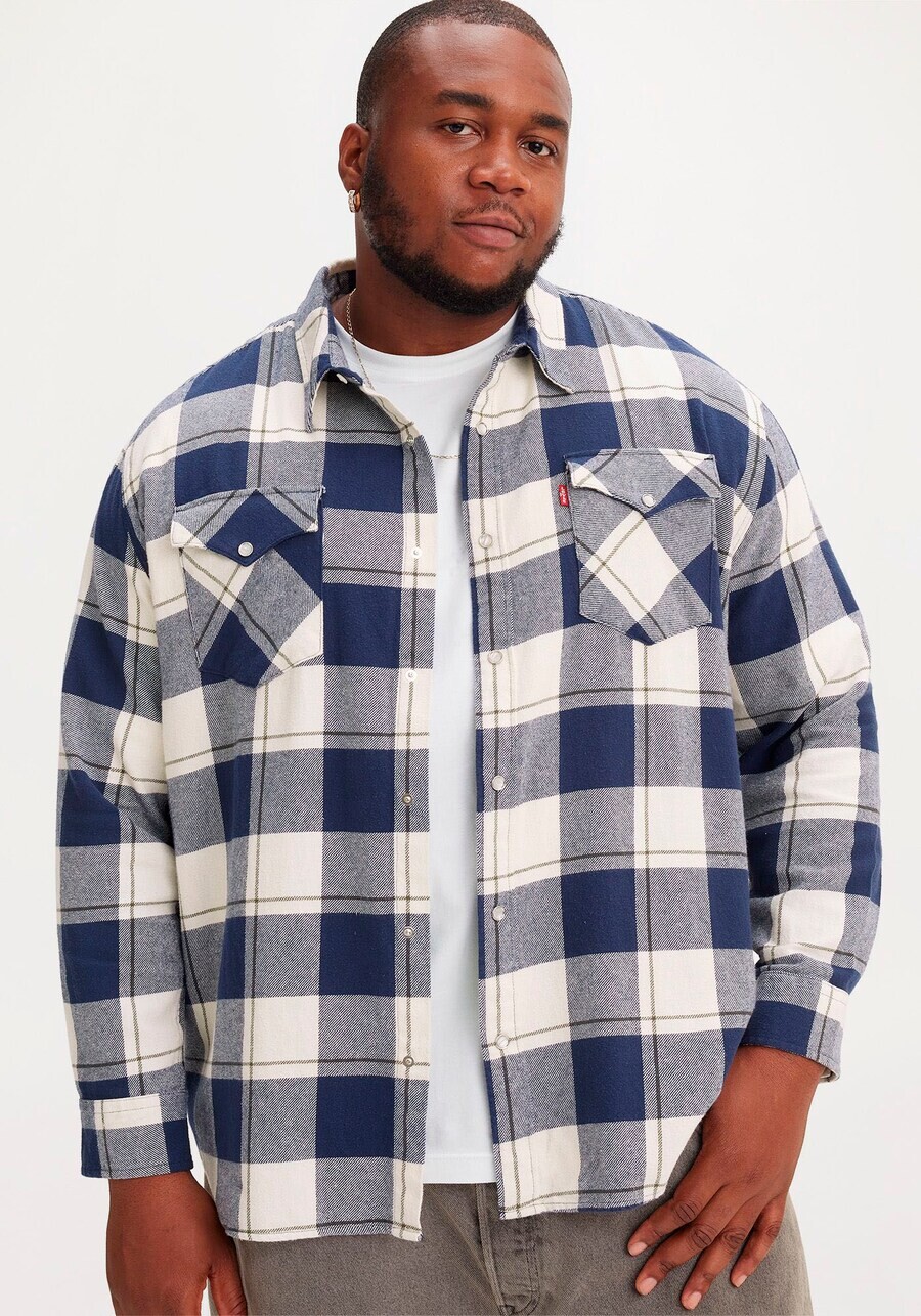Джинсовая рубашка Levi's Big & Tall Regular fit Button Up Shirt, цвет blue/off white
Джинсовая рубашка Levi's Big & Tall Regular fit Button Up Shirt, цвет blue/off white