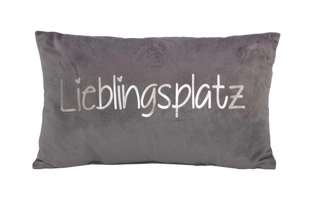 Подушка - серая - серебро - 50 х 30 см - с надписью Sun garden, серый 
Подушка - серая - серебро - 50 х 30 см - с надписью Sun garden, серый