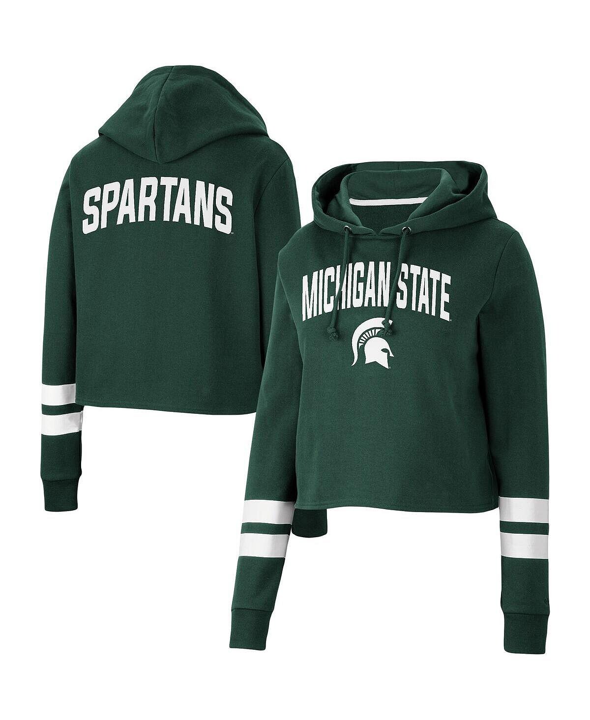 Женский укороченный пуловер с капюшоном в зеленую полоску Michigan State Spartans Throwback Colosseum, зеленый
Женский укороченный пуловер с капюшоном в зеленую полоску Michigan State Spartans Throwback Colosseum, зеленый