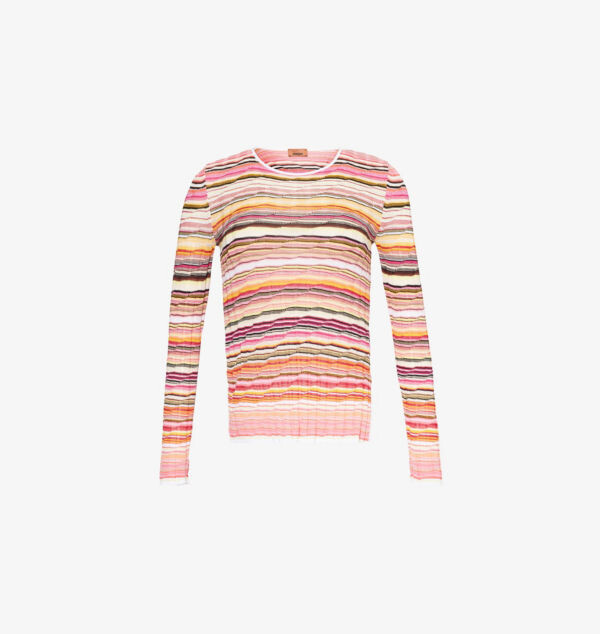 Топ из хлопковой смеси с круглым вырезом и полосатым ребристым узором Missoni, розовый
Топ из хлопковой смеси с круглым вырезом и полосатым ребристым узором Missoni, розовый