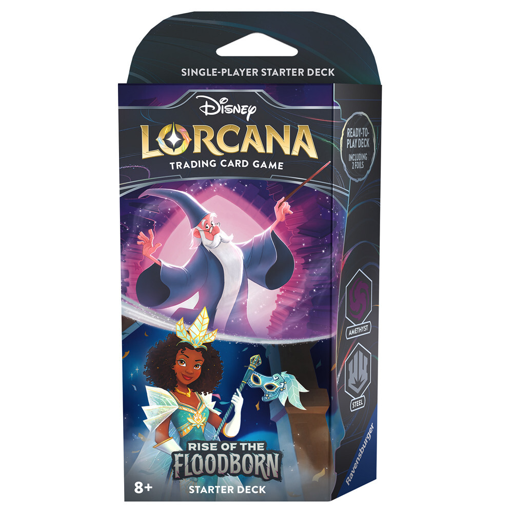 Карточная игра Ravensburger Lorcana TCG: Rise of the Floodborn - Starter Deck - Amethyst & Steel
Карточная игра Ravensburger Lorcana TCG: Rise of the Floodborn - Starter Deck - Amethyst & Steel