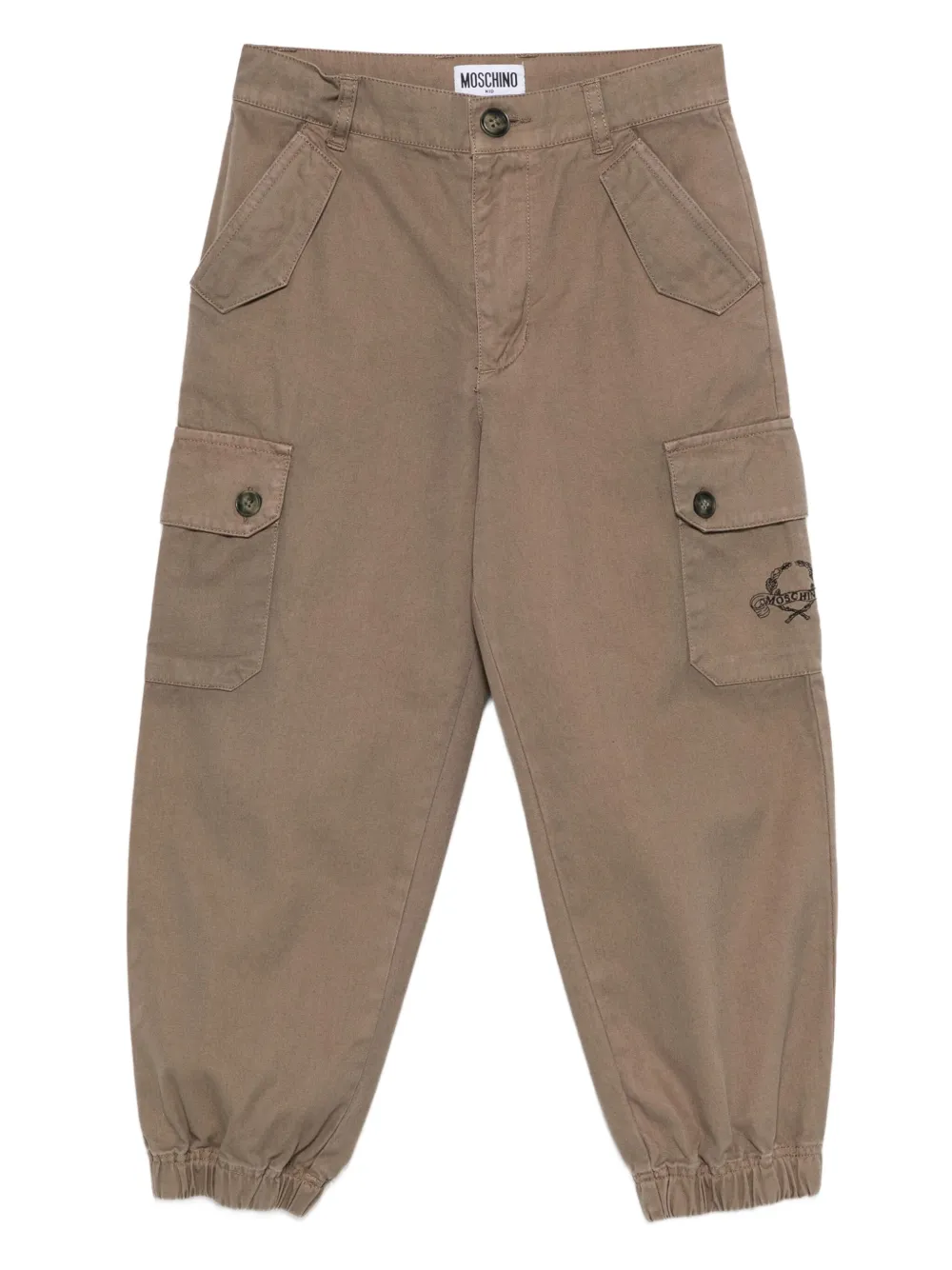 Брюки-карго с вышитым логотипом Moschino Kids, коричневый
Брюки-карго с вышитым логотипом Moschino Kids, коричневый