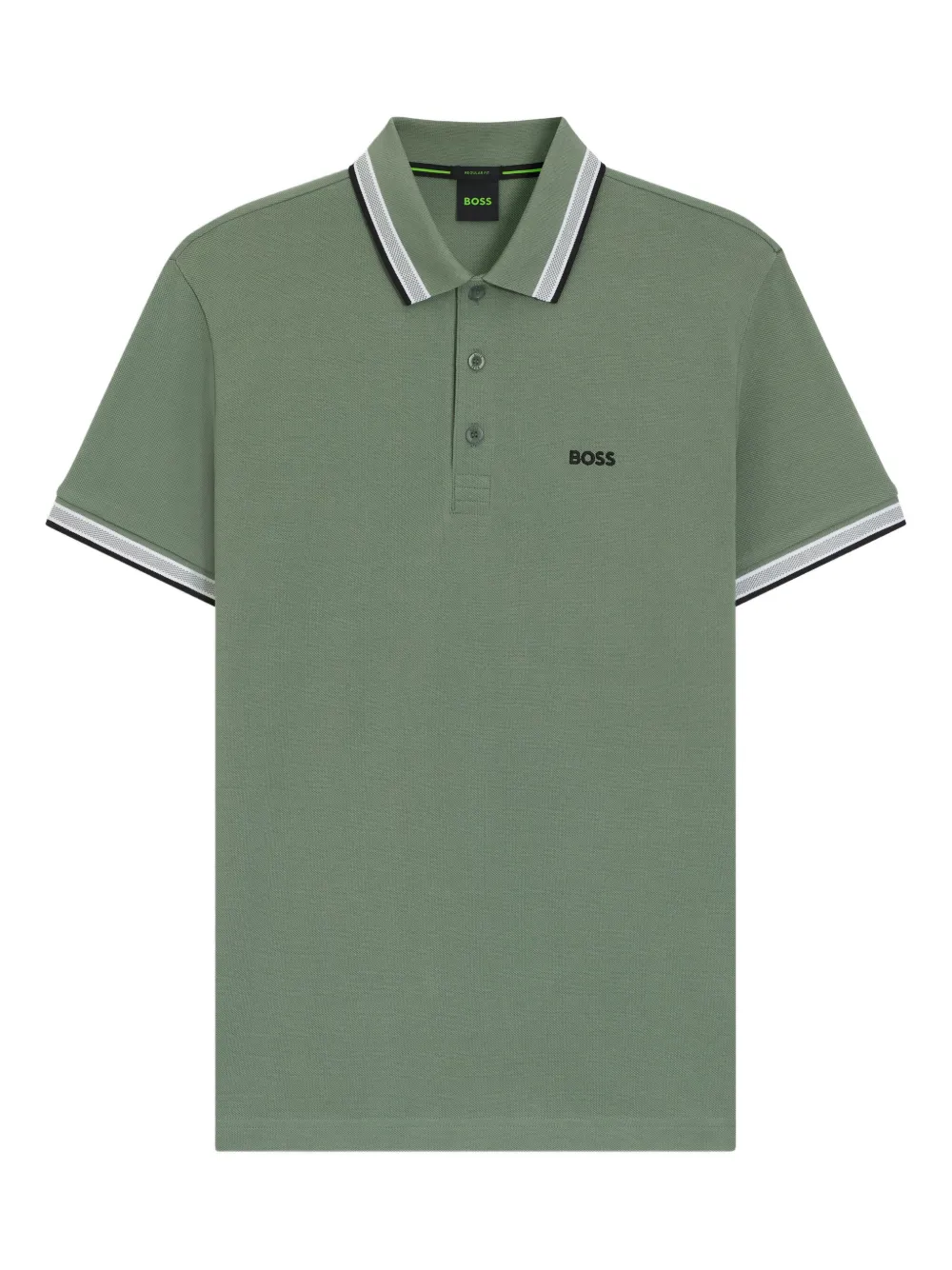 Рубашка поло с полосками на воротнике Boss, зеленый
Рубашка поло с полосками на воротнике Boss, зеленый