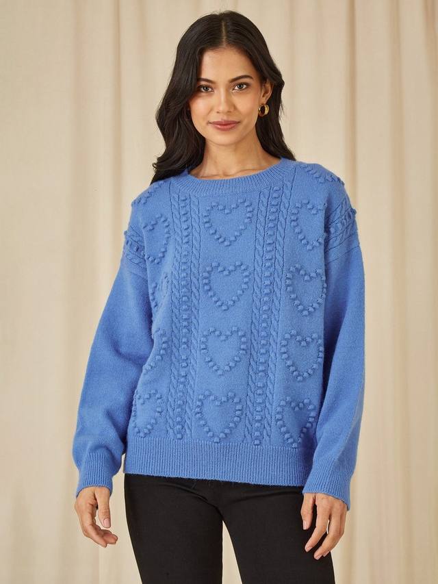 Вязаный джемпер в виде сердца Yumi, синий
Вязаный джемпер в виде сердца Yumi, синий