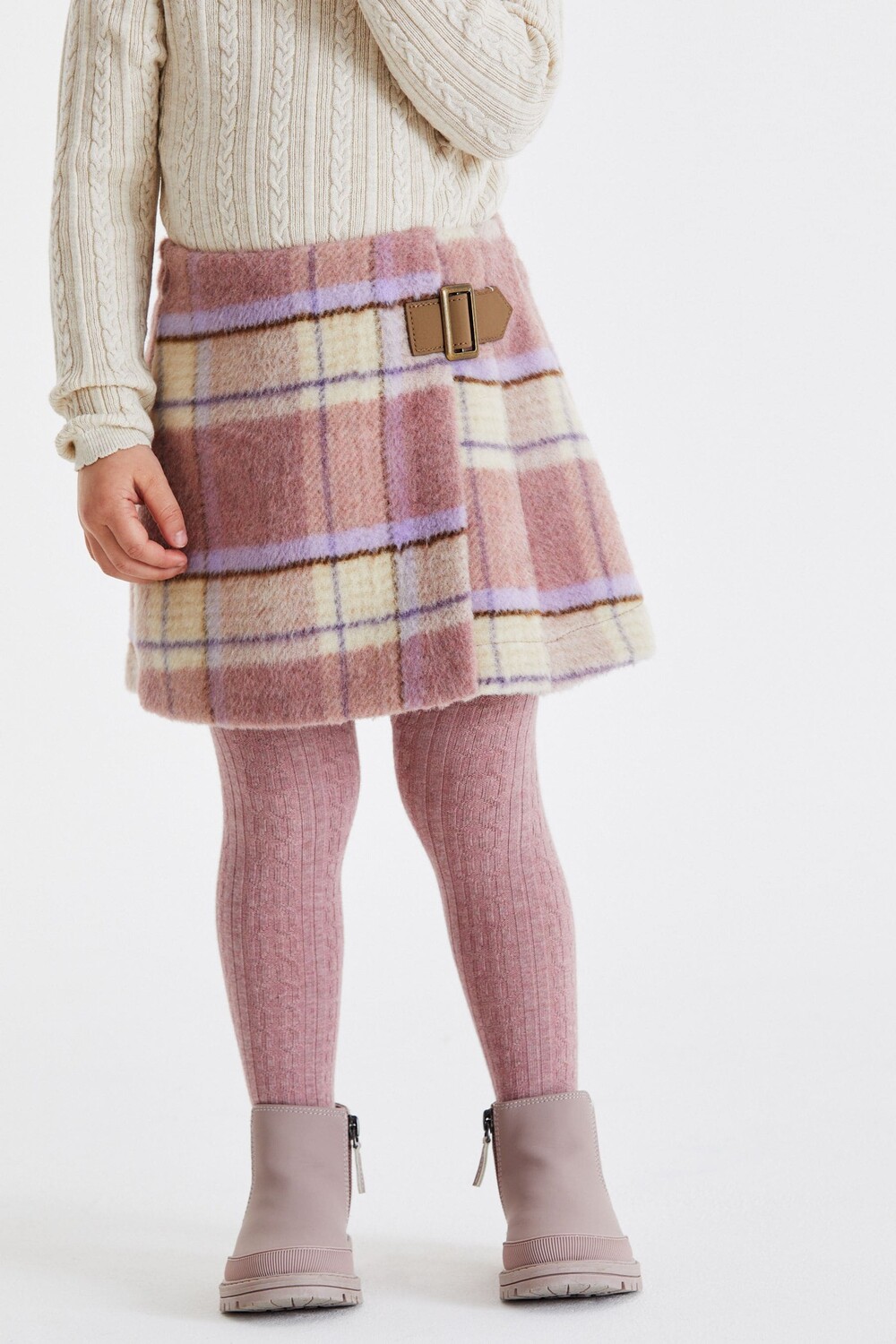 Комплект из клетчатой юбки и колготок Next, розовый
Комплект из клетчатой юбки и колготок Next, розовый