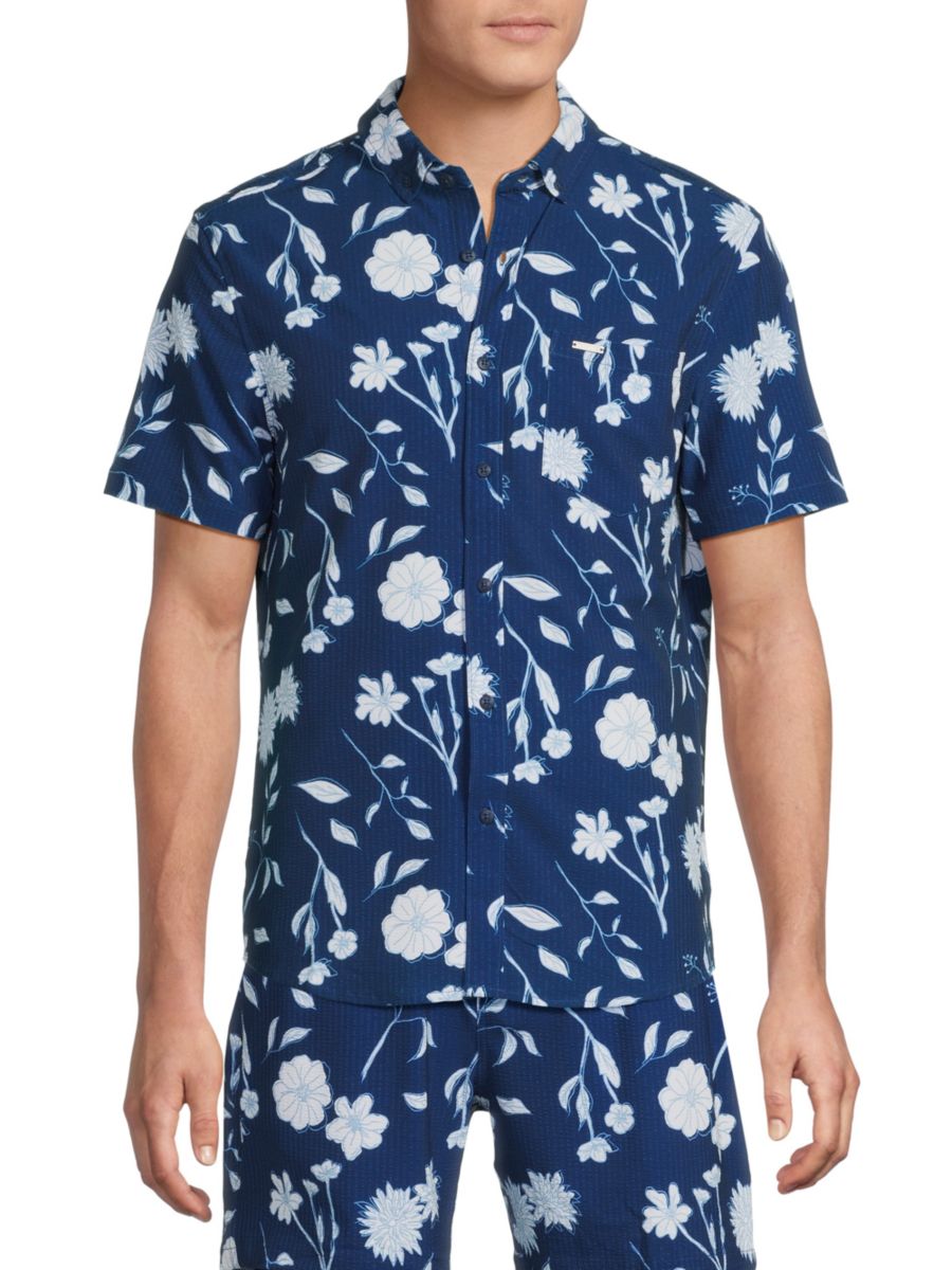 Рубашка из сирсакера с цветочным принтом Vintage Summer, темно-синий
Рубашка из сирсакера с цветочным принтом Vintage Summer, темно-синий