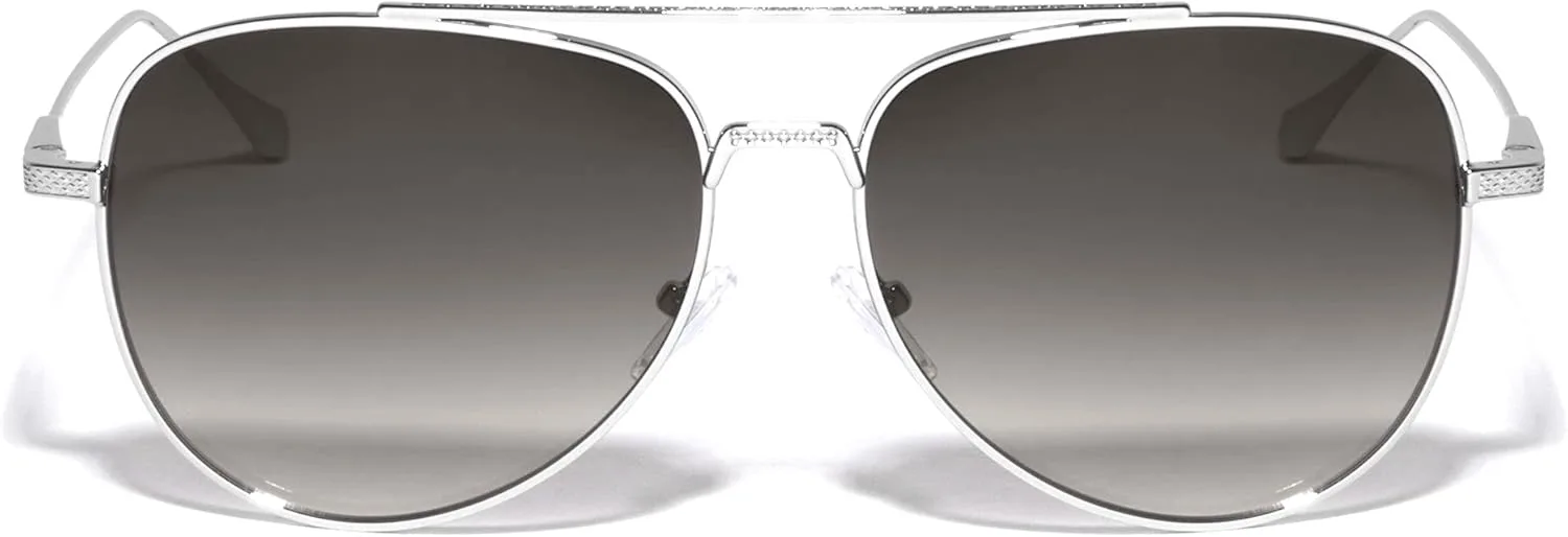 ICONIC I - Солнцезащитные очки-авиаторы унисекс в светло-никелированной серебристой оправе с линзами CR-39, круглые, для мужчин и женщин Sunglasses Luxe, Smoke
ICONIC I - Солнцезащитные очки-авиаторы унисекс в светло-никелированной серебристой оправе с линзами CR-39, круглые, для мужчин и женщин Sunglasses Luxe, Smoke