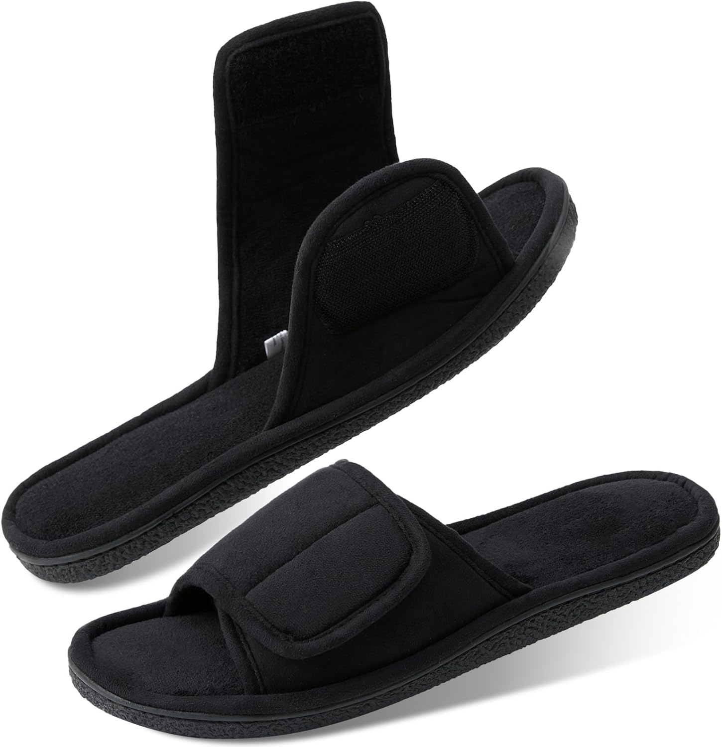 Мужские тапочки WALKFUN с открытым носком, регулируемые слайдоны с памучной вставкой для дома, мужские тапочки с противоскользящей подошвой, черный
Мужские тапочки WALKFUN с открытым носком, регулируемые слайдоны с памучной вставкой для дома, мужские тапочки с противоскользящей подошвой, черный