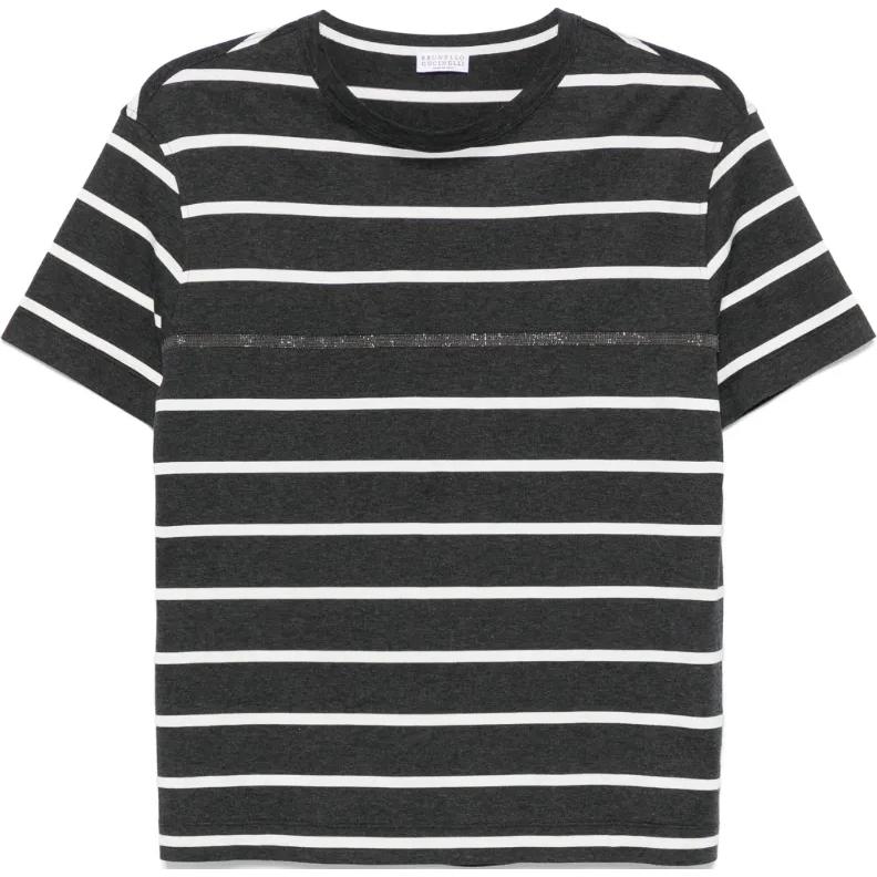 Полосатая детализированная футболка с круглым вырезом Stripe Detailed Crewneck Brunello Cucinelli, темно-серый
Полосатая детализированная футболка с круглым вырезом Stripe Detailed Crewneck Brunello Cucinelli, темно-серый