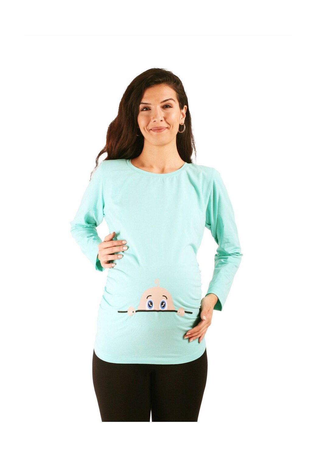 Рубашка для беременных с длинными рукавами и забавным детским мотивом M.M.C., мятный
Рубашка для беременных с длинными рукавами и забавным детским мотивом M.M.C., мятный