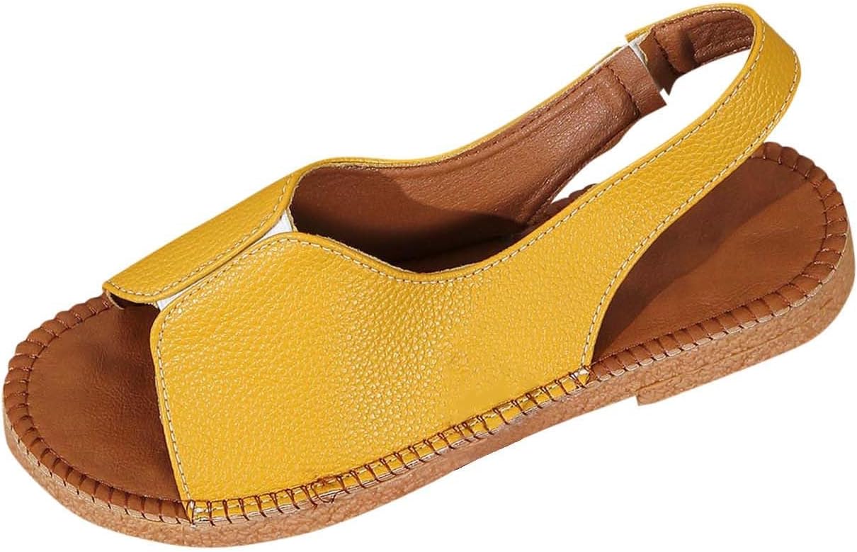 Женские сандалии с открытым носком, низкий каблук, широкая посадка, удобные, легкие сандалии, пляжные, для дома и улицы, обувь для прогулок, повседневные сандалии с ремешком на щиколотке, массивная плоская подошва Generic, желтый
Женские сандалии с открытым носком, низкий каблук, широкая посадка, удобные, легкие сандалии, пляжные, для дома и улицы, обувь для прогулок, повседневные сандалии с ремешком на щиколотке, массивная плоская подошва Generic, желтый