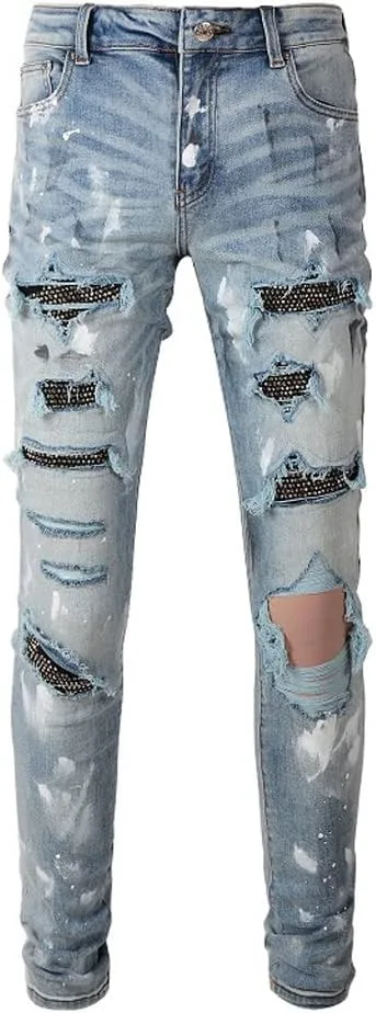 Джинсы JSEIAJB мужские скинни с кристаллами, рваные, distressed NSUQOA
Джинсы JSEIAJB мужские скинни с кристаллами, рваные, distressed NSUQOA