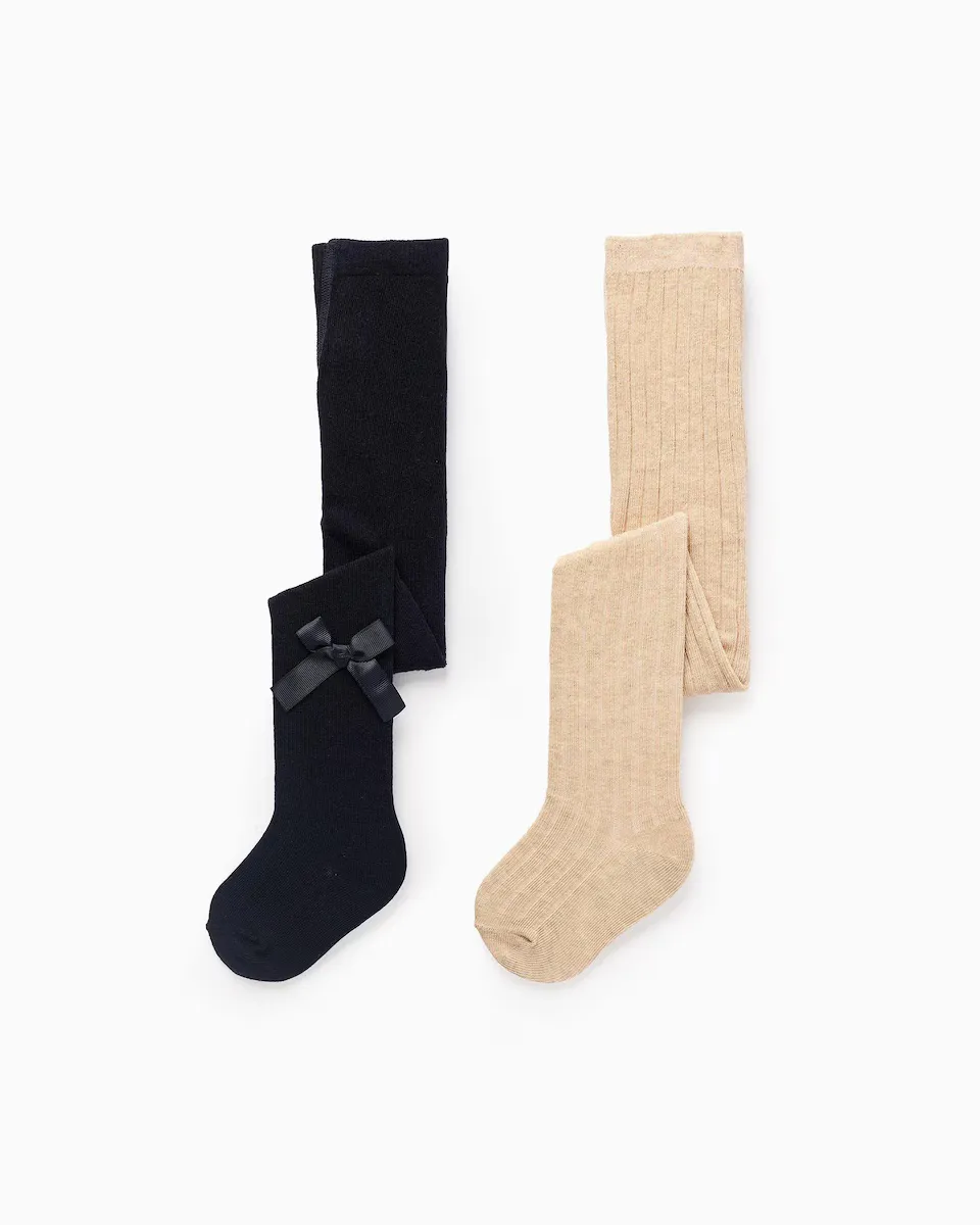 2 пары колготок для девочек в рубчик/с бантом Zippy, мультиколор
2 пары колготок для девочек в рубчик/с бантом Zippy, мультиколор