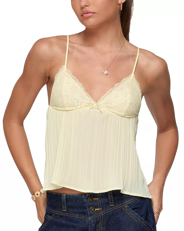 Кружевной плиссированный топ-бэбидолл от Rhian Edikted, желтый
Кружевной плиссированный топ-бэбидолл от Rhian Edikted, желтый