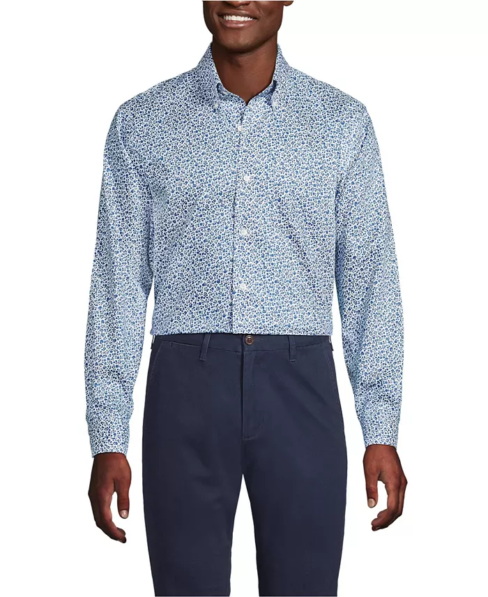 Мужская рубашка с принтом, без глажки, из пима-хлопка, с пуговицами и отложным воротником Lands' End, синий
Мужская рубашка с принтом, без глажки, из пима-хлопка, с пуговицами и отложным воротником Lands' End, синий