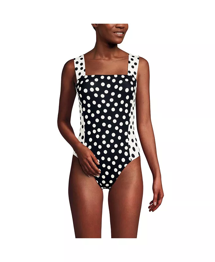 Женский слитный купальник с длинным торсом, квадратным вырезом и высоким вырезом Lands' End, черный
Женский слитный купальник с длинным торсом, квадратным вырезом и высоким вырезом Lands' End, черный