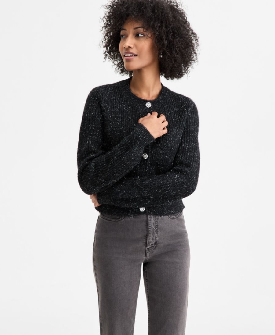 Женский кардиган из люрекса с пуговицами и стразами, эксклюзивно для Macy's On 34th, Deep Black
Женский кардиган из люрекса с пуговицами и стразами, эксклюзивно для Macy's On 34th, Deep Black