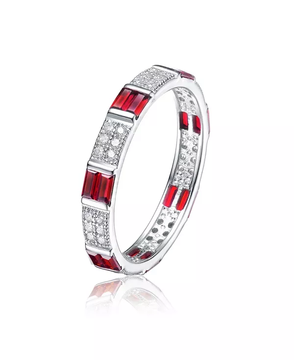 Кольцо-Бандлет из стерлингового серебра с покрытием из белого золота, красным багетом и круглыми кубическими циркониями Genevive, red
Кольцо-Бандлет из стерлингового серебра с покрытием из белого золота, красным багетом и круглыми кубическими циркониями Genevive, red