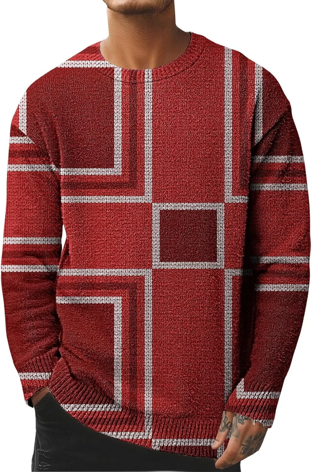 Мужской свитер Ugly Christmas с длинным рукавом, мягкий вязаный, с оленями и снежинками
Мужской свитер Ugly Christmas с длинным рукавом, мягкий вязаный, с оленями и снежинками