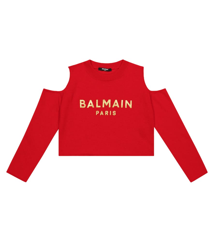Кроп-топ из вирджинской шерсти с логотипом Balmain Kids, 414-Rosso
Кроп-топ из вирджинской шерсти с логотипом Balmain Kids, 414-Rosso