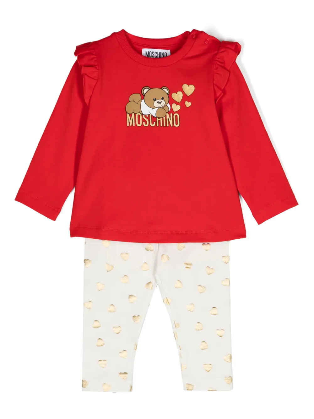 Комплект из топа и брюк с логотипом Moschino Kids, красный
Комплект из топа и брюк с логотипом Moschino Kids, красный