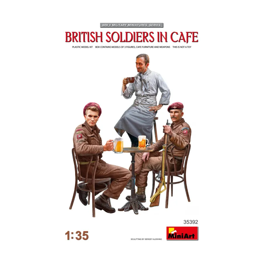 Британские солдаты времен Второй мировой войны в кафе с официантом, WWII Military Miniatures Series (1:35) (MiniArt Models)
Британские солдаты времен Второй мировой войны в кафе с официантом, WWII Military Miniatures Series (1:35) (MiniArt Models)